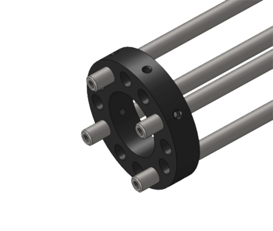 Illustration of Optical Cage System Plate with Four 6mm Support Rods